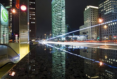 Potsdamer Platz, Potsdam Square at night, Berlin, Germany, Europe