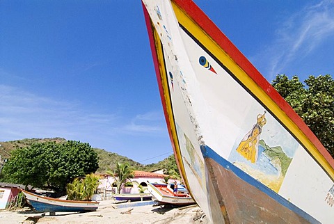 Fishing boats in Manzanillo on the island of Isla Margarita, Venezuela, South America