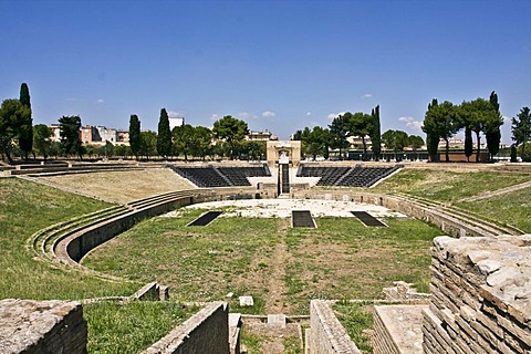 Amphitheatre, Augustan era 63 BC - 14 AD, Lucera, Puglia, Apulia, Italy, Europe