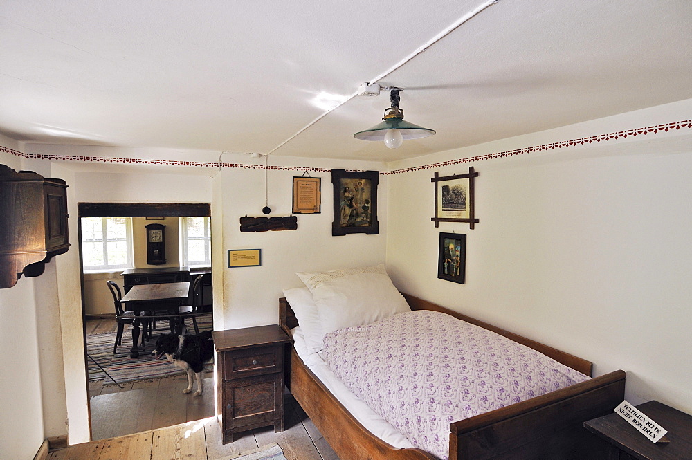 Bedroom, Glentleiten farming museum, Bavaria, Germany, Europe