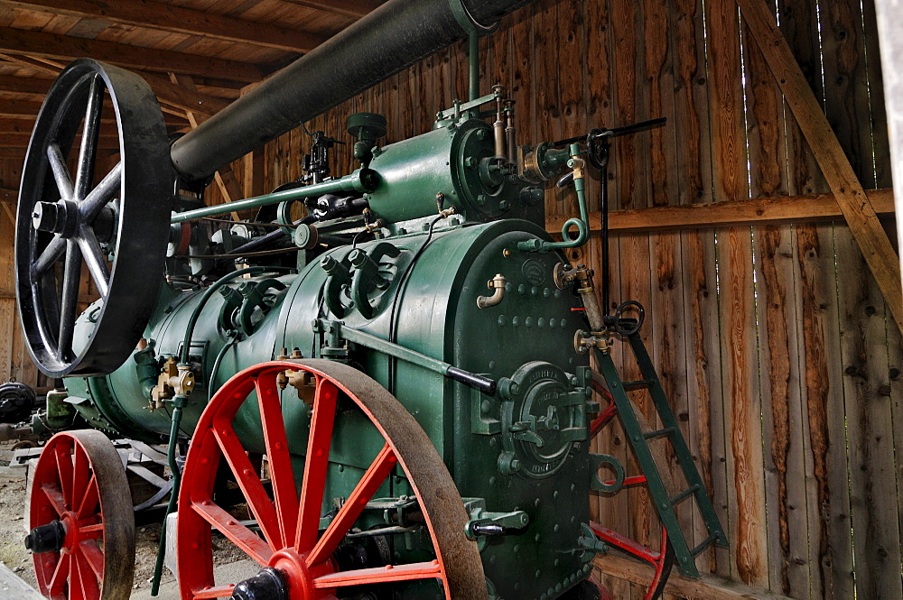 Steam engine, Glentleiten farming museum, Bavaria, Germany, Europe