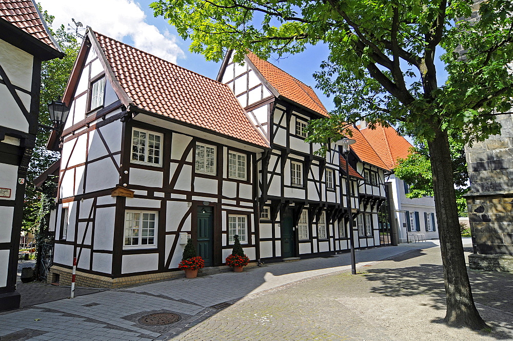 Half-timbered houses, historic old town, Werne, Kreis Unna district, North Rhine-Westphalia, Germany, Europe