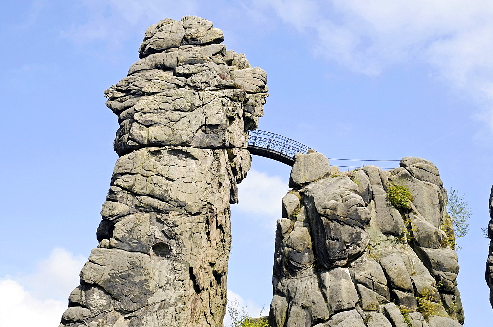 Externsteine sandstone rock formation, nature reserve, Horn Bad Meinberg, Teutoburg Forest, Kreis Lippe district, North Rhine-Westphalia, Germany, Europe