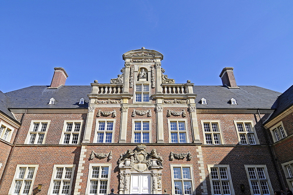 Baroque moated castle, Technical Academy, Ahaus, Muensterland, North Rhine-Westphalia, Germany, Europe