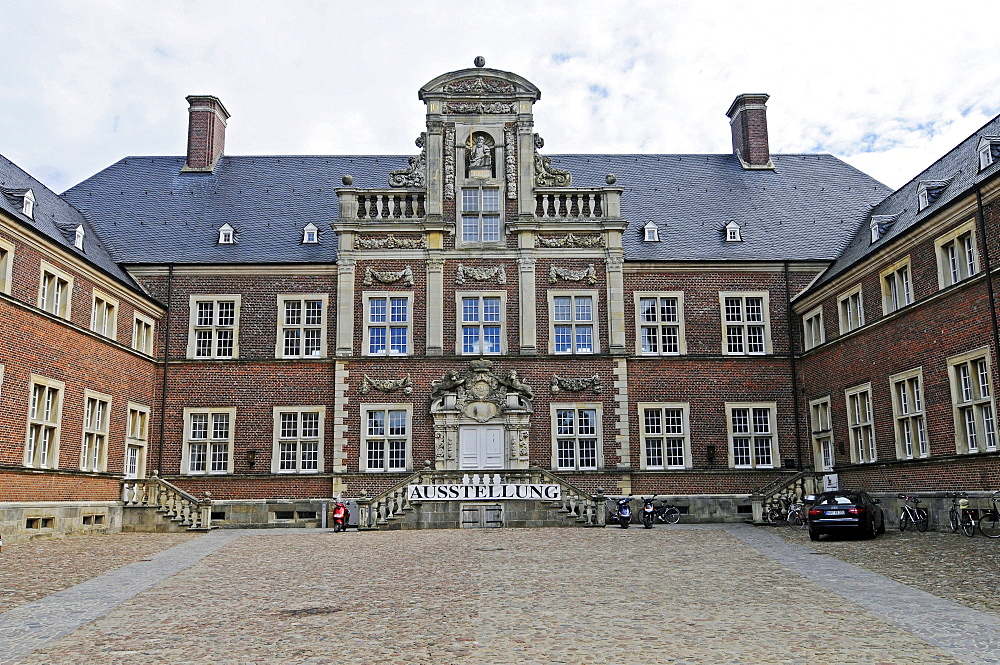 Baroque moated castle, Technical Academy, Ahaus, Muensterland, North Rhine-Westphalia, Germany, Europe