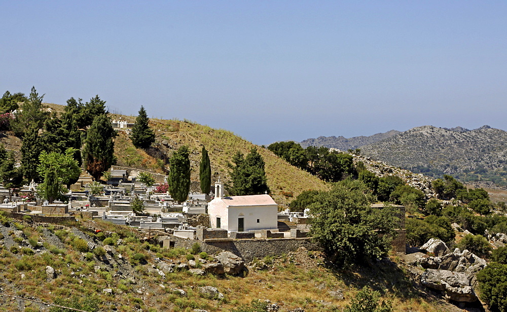 Cemetery and chapel, Anogia, Crete, Greece, Europe