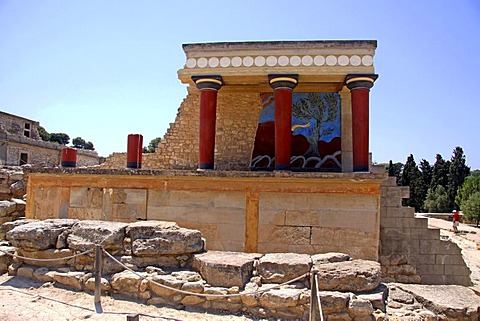 Knossos, archaeological excavation site, Minoan Palace, Heraklion, Crete, Greece, Europe