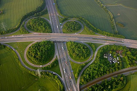 Aerial photo, BAB junction Bochum Witten, Ruhrgebiet area, North Rhine-Westphalia, Germany, Europe