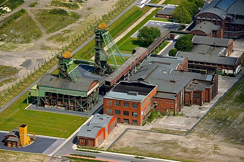 Aerial photo, former Zeche Westfalen coal mine, LEG project Ahlen, North Rhine-Westphalia, Germany, Europe