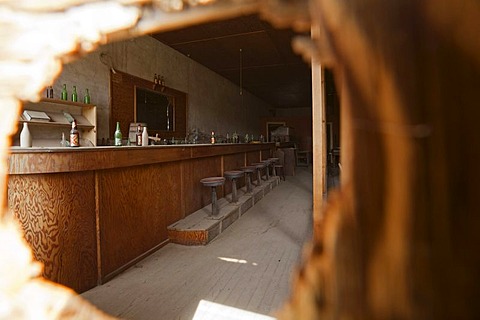 Bar in the Dechambeau Hotel, Bodie State Park, ghost town, mining town, Sierra Nevada Range, Mono County, California, USA