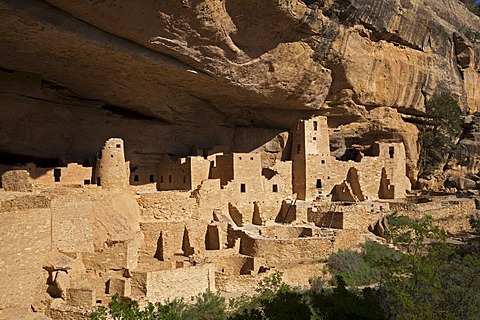 Cliff Palace, cliff dwellings, Anasazi Native American ruins, Mesa Verde National Park, Colorado, America, United States