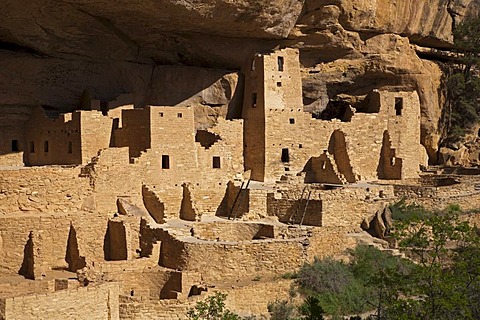 Cliff Palace, cliff dwellings, Anasazi Native American ruins, Mesa Verde National Park, Colorado, America, United States