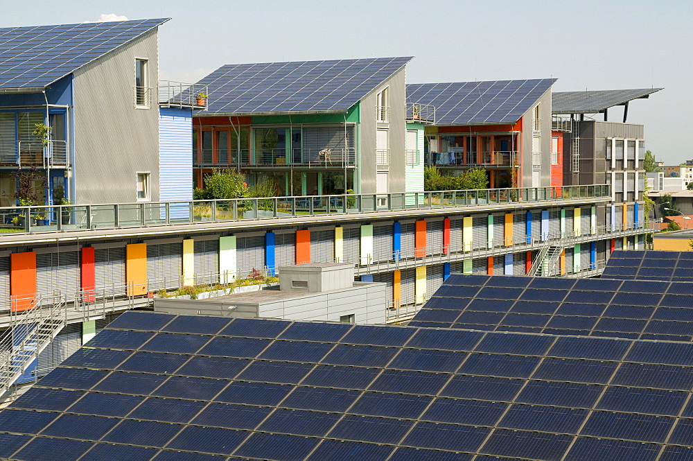 Solar village, Vauban, Freiburg, Baden-Wuerttemberg, Germany, Europe