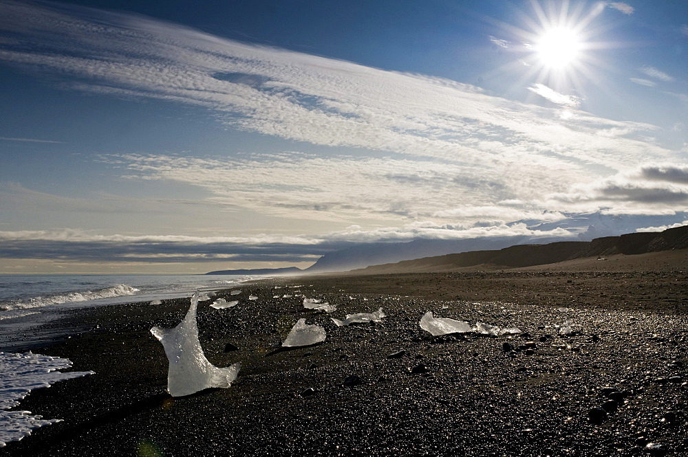 Beach at Joekulsarlon, Iceland, Europe