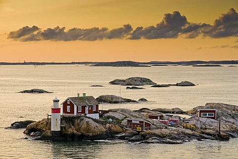 Archipelago island with lighthouse near Gothenburg, Sweden, Scandinavia, Europe