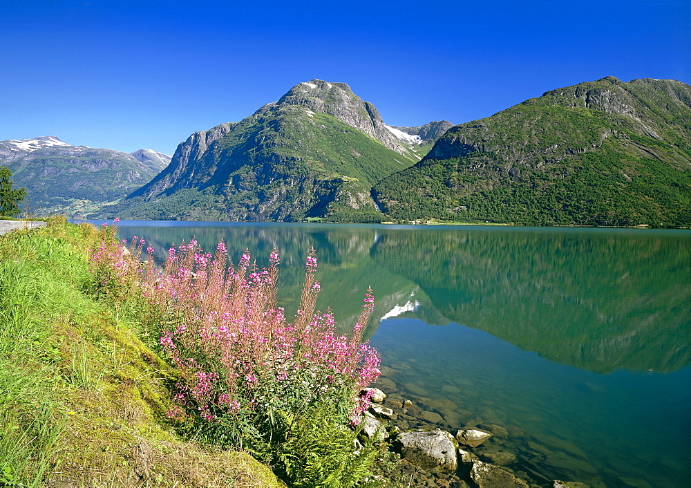 At the Strynsvatn near Oppstryn, Norway, Scandinavia, Europe