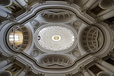 Cupola, San Carlo alle Quattro Fontane, San Carlino, built by F. Borromini, 1634, Rome, Italy, Europe