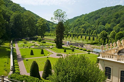 Schloss Weesenstein castle, Baroque garden in Dresden, Saxony, Germany, Europe