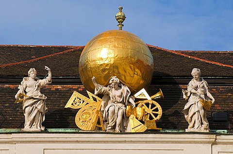 Golden globe, Josefsplatz square, Hofburg Imperial Palace, Vienna, Austria, Europe