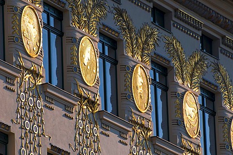 Art Nouveau building on Wienzeile, Vienna Row, a street in Vienna, Austria, Europe