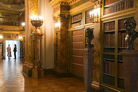 Library, Palais Liechtenstein city palace, Vienna, Austria, Europe