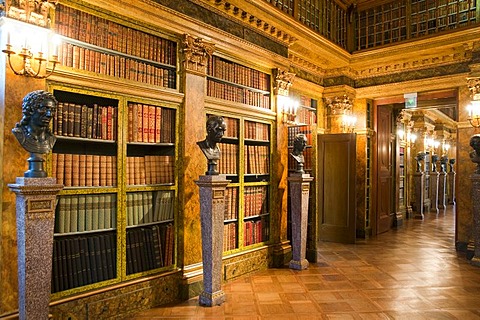 Library, Palais Liechtenstein city palace, Vienna, Austria, Europe