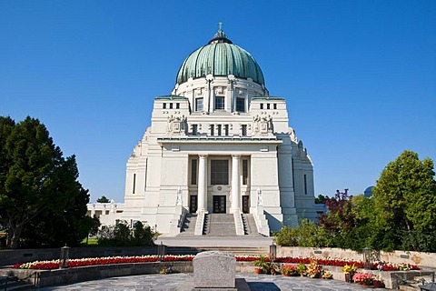 Karl-Borromaeus-Kirche church and presidential tomb, Zentralfriedhof Central Cemetery, Vienna, Austria, Europe