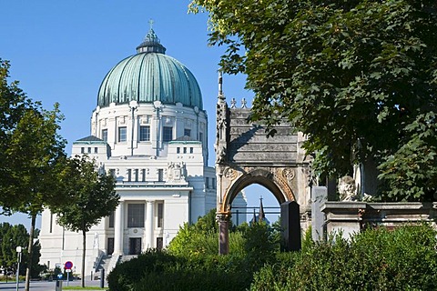 Karl-Borromaeus-Kirche church, Zentralfriedhof Central Cemetery, Vienna, Austria, Europe