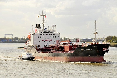 Freighter on the Scheldt river, Antwerp, Belgium, Europe