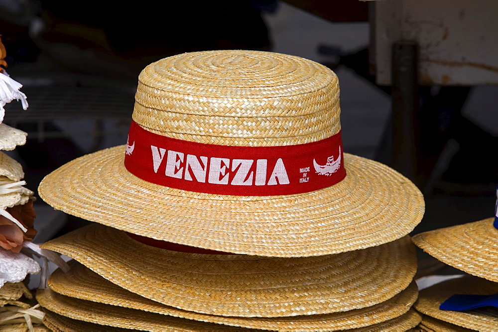 Venezia hat, gondolier's hat, Venice, Veneto, Italy, Europe