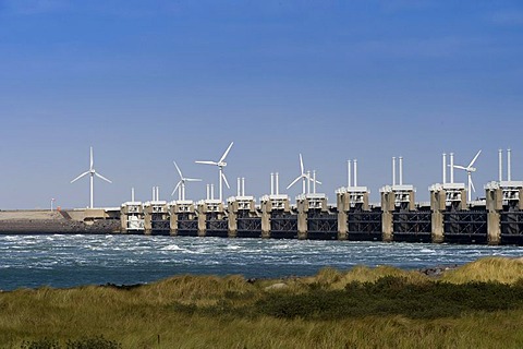 Storm surge barrier, Delta Works, Zeeland, Holland, Netherlands, Europe