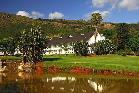 The Royal Swazi Spa Hotel at a pond in a tropical landscape, Ezulwini, Swaziland, Africa