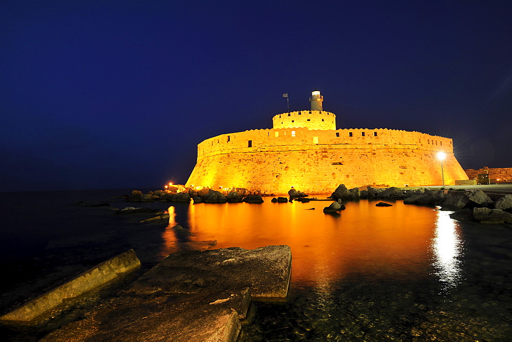 agios Nikolaos Castle near Mandraki, Rhodes Town, Rhodes, Greece, Europe