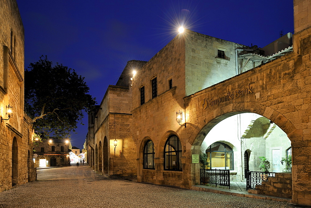 Buildings on Museum Square, Platia Moussio, Rhodes Town, Rhodes, Greece, Europe