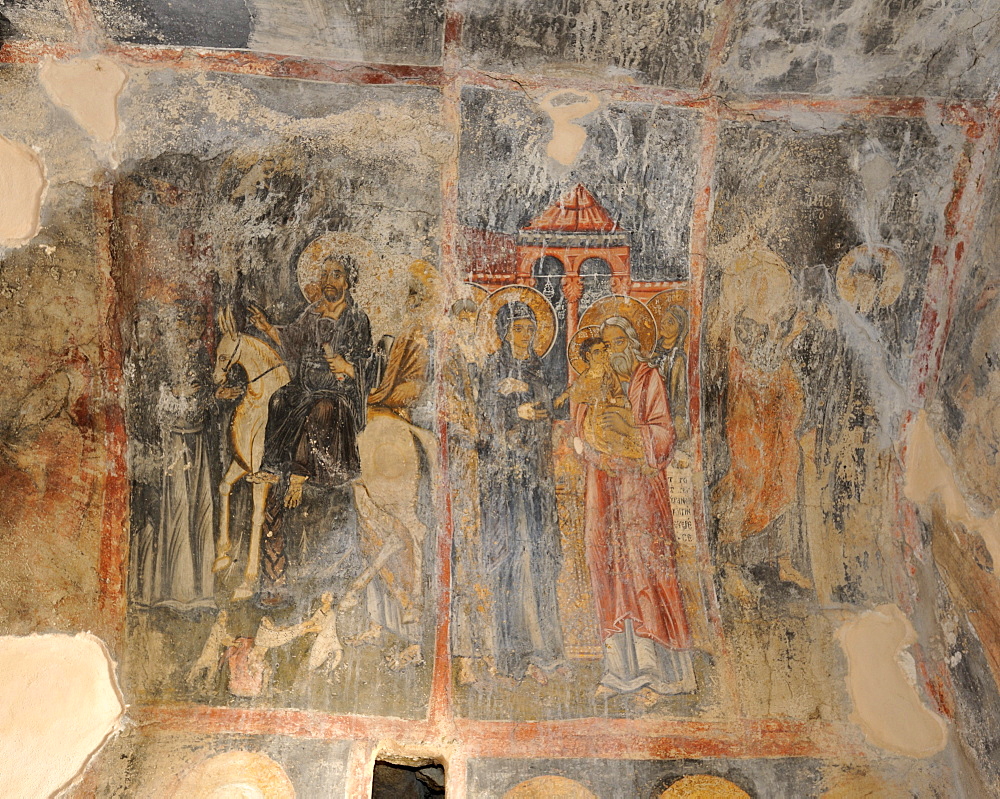 Frescoes in the church Agia Georgios Vardas, 1290, Rhodes, Greece, Europe