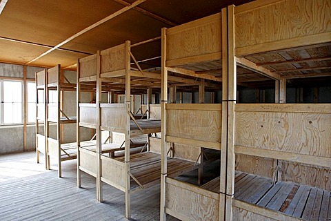 Barracks from the inside, Dachau Concentration Camp Memorial Site, Dachau, Bavaria, Germany, Europe