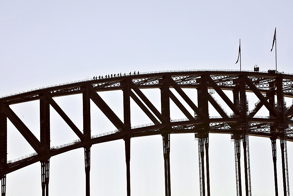 Tourists taking the Sydney Harbor Bridge Climb Tour, Sydney, New South Wales, Australia