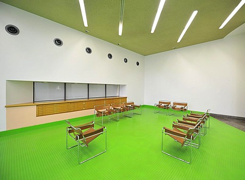 Interior, rear foyer, New State Gallery, Stuttgart, Baden-Wuerttemberg, Germany, Europe