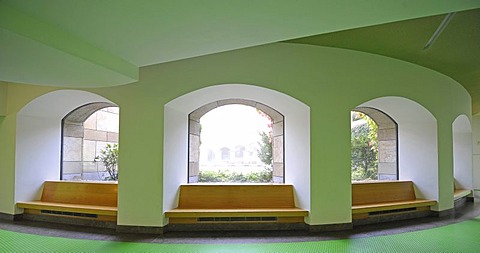 Interior, rear foyer, rotunda, New State Gallery, Stuttgart, Baden-Wuerttemberg, Germany, Europe