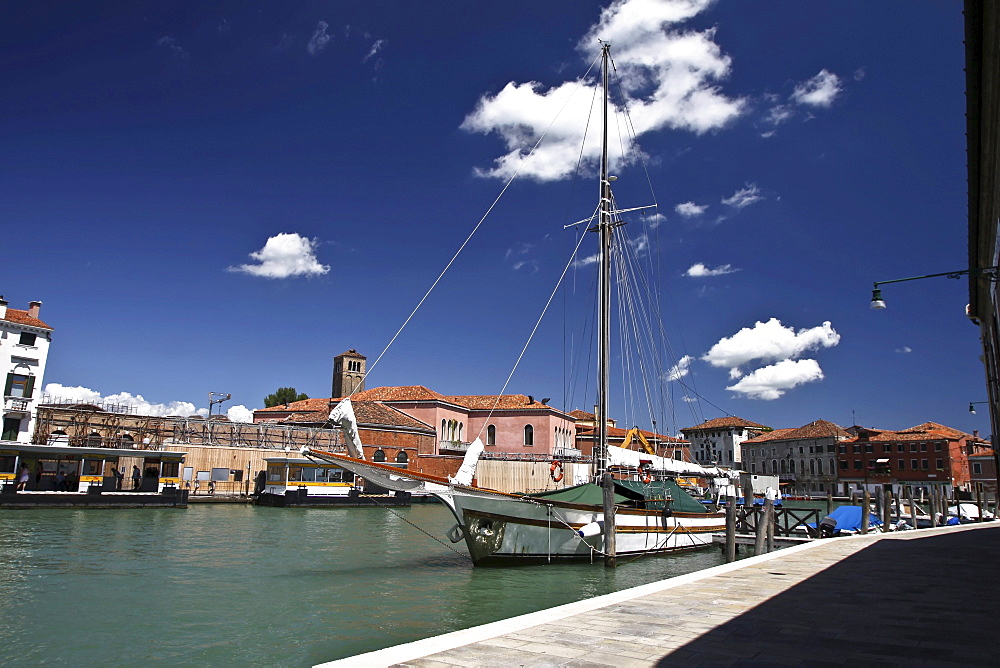 Sailboat in Murano, a small island near Venice, Italy, Europe