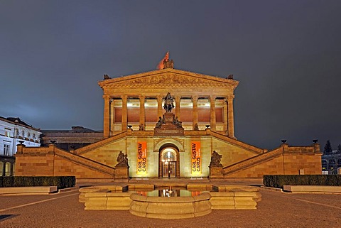 Alte Nationalgalerie Old National Gallery, Museumsinsel Museum Island, UNESCO World Heritage Site, Berlin, Germany, Europe, night scene