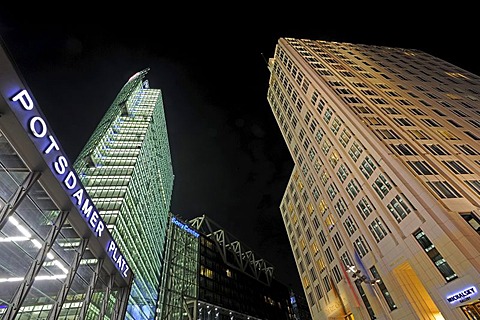 Building of the Sony Center and Ritz Carlton Hotel Berlin, Potsdamer Platz square, Berlin, Germany, Europe