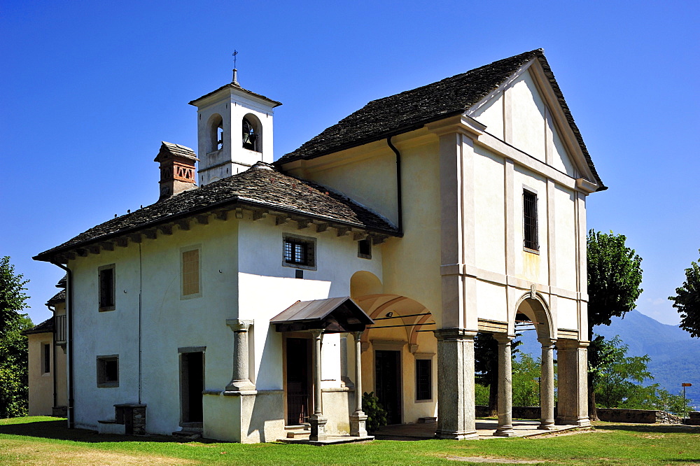 Pilgrimage Church of Sacro Monte della Santissima Trinita di Ghiffa, Ghiffa, Lake Maggiore, Piedmont, Italy, Europe