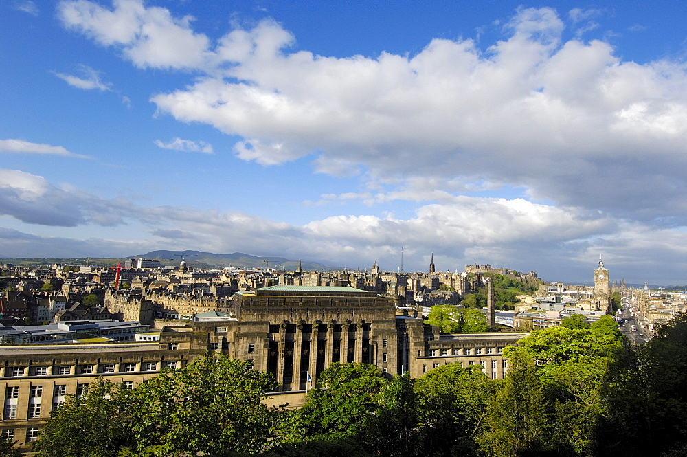 Edinburgh old town from Calton Hill, Edinburgh, Lothian Region, Scotland, United Kingdom, Europe