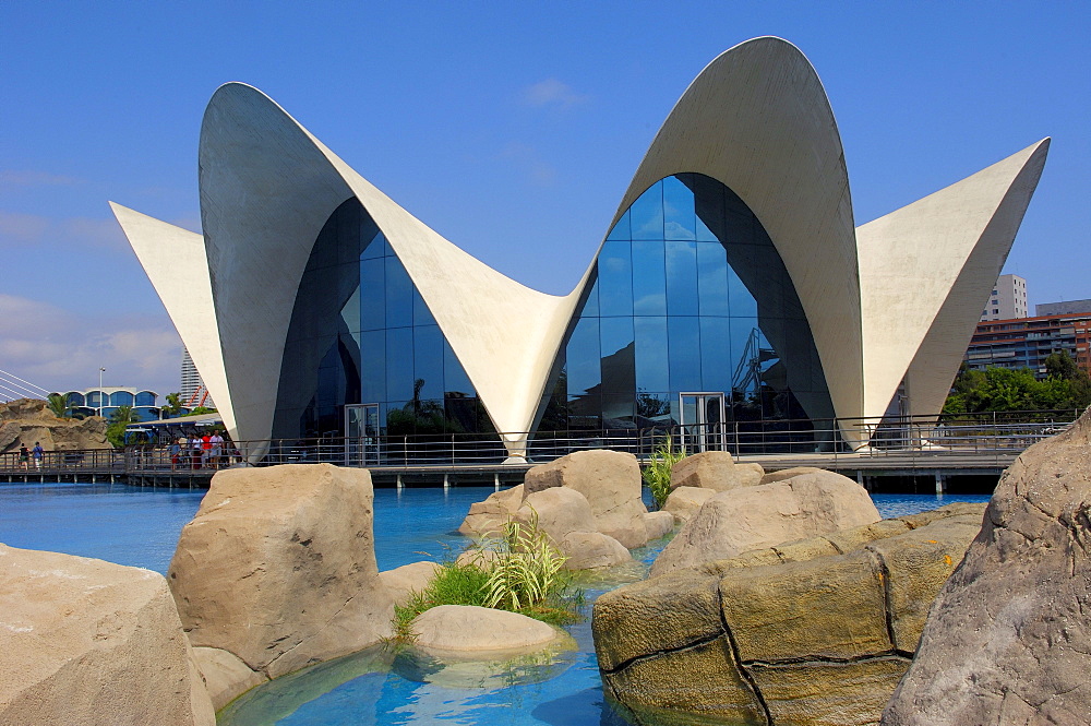 L'Oceanografic aquarium, City of Arts and Sciences by S. Calatrava, Valencia, Comunidad Valenciana, Spain, Europe