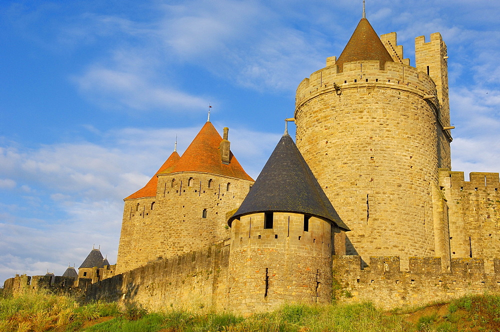 La Cite, Carcassonne medieval fortified town, Aude, Languedoc-Roussillon, France, Europe