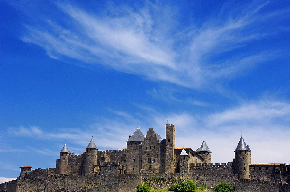 La Cite, Carcassonne medieval fortified town, Aude, Languedoc-Roussillon, France, Europe