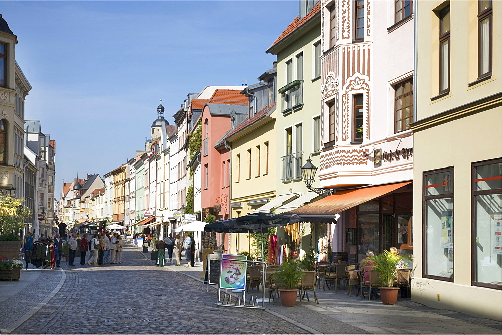 Collegienstrasse, a street in the Luther city of Wittenberg, Saxony-Anhalt, Germany, Europe