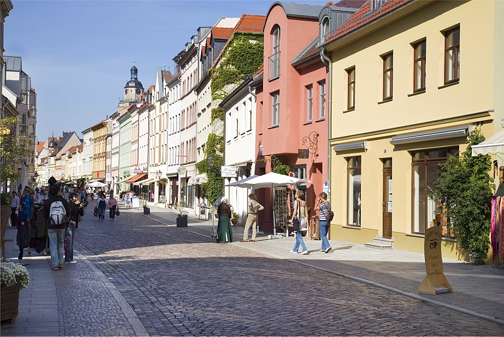 Collegienstrasse, a street in the Luther City of Wittenberg, Saxony-Anhalt, Germany, Europe