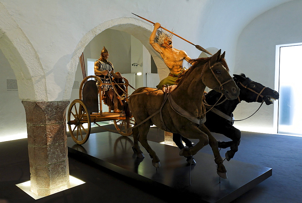 Celtic chariot team, reproduction, Keltenmuseum Celtic museum, Hallein, Salzburger Land region, Salzburg, Austria, Europe